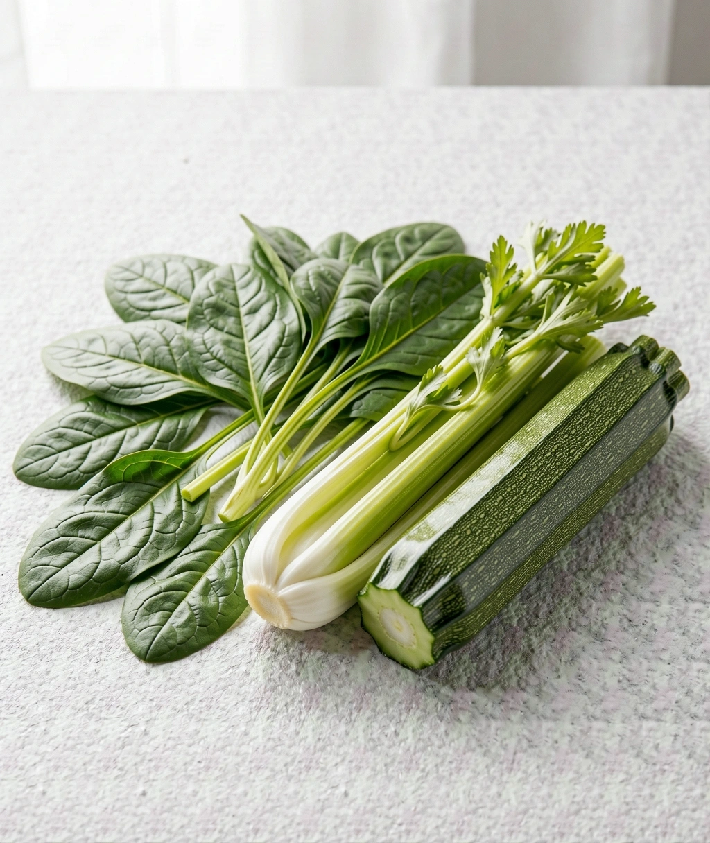 Vegetales verdes frescos para una dieta equilibrada